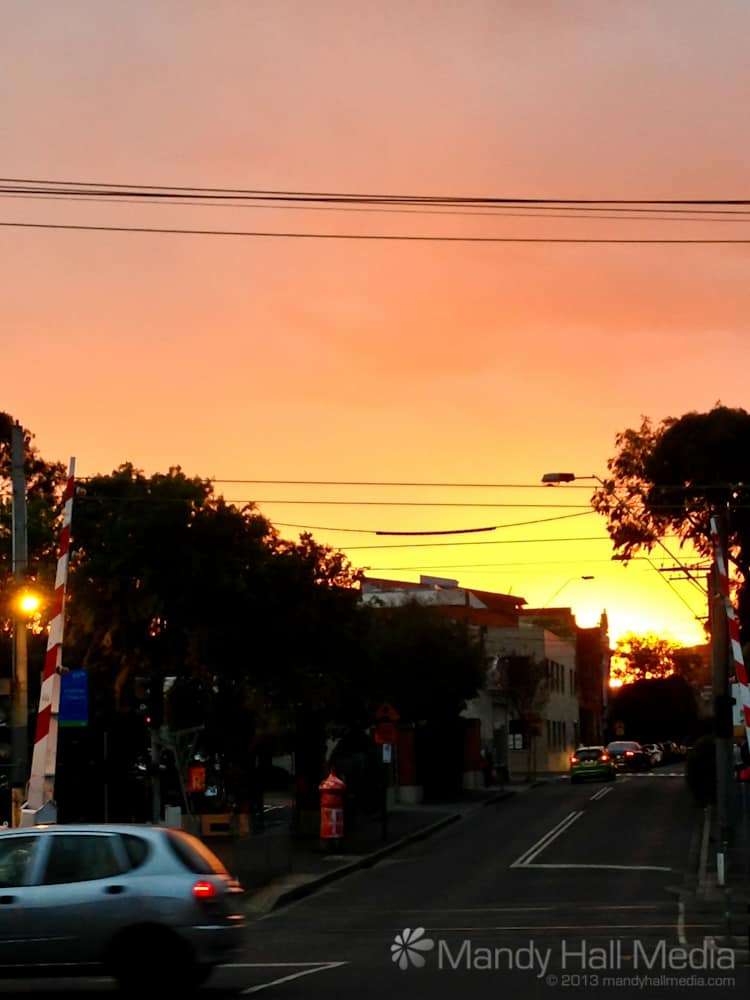 Spectacular sunset in Greville Street
