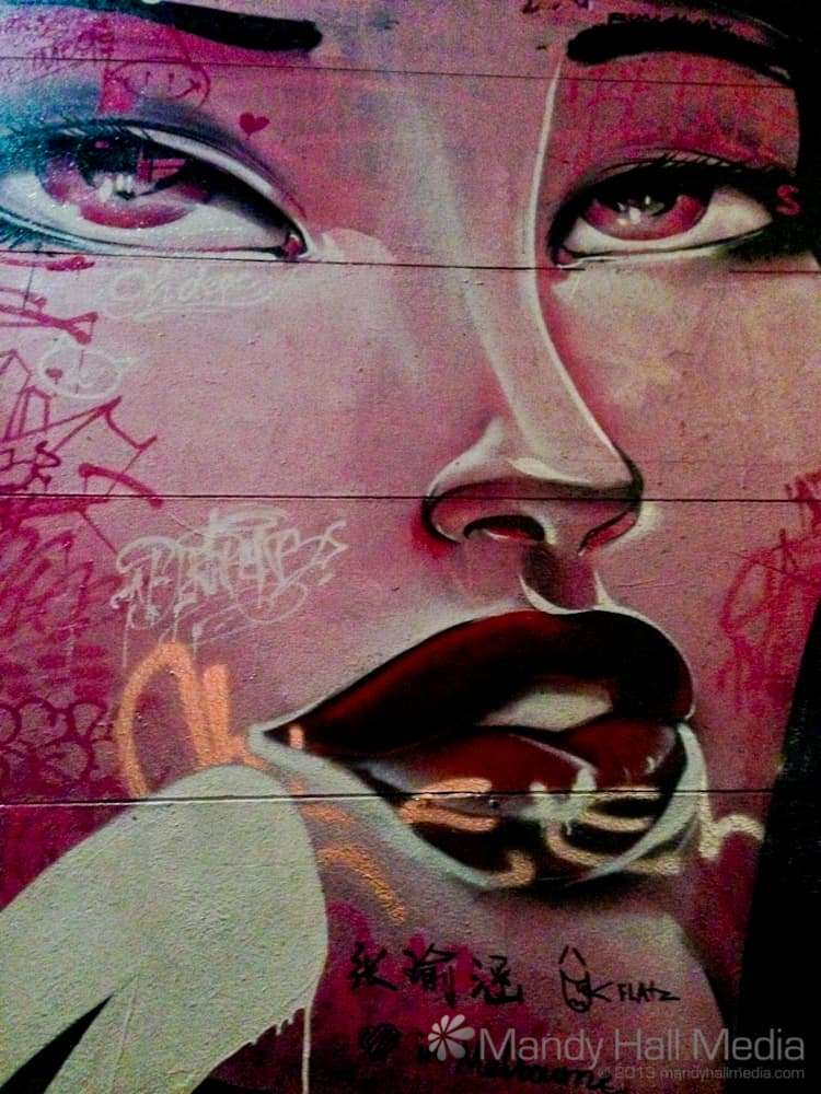 In the lane beside The Forum in Melbourne. It’s well known for its great artwork.