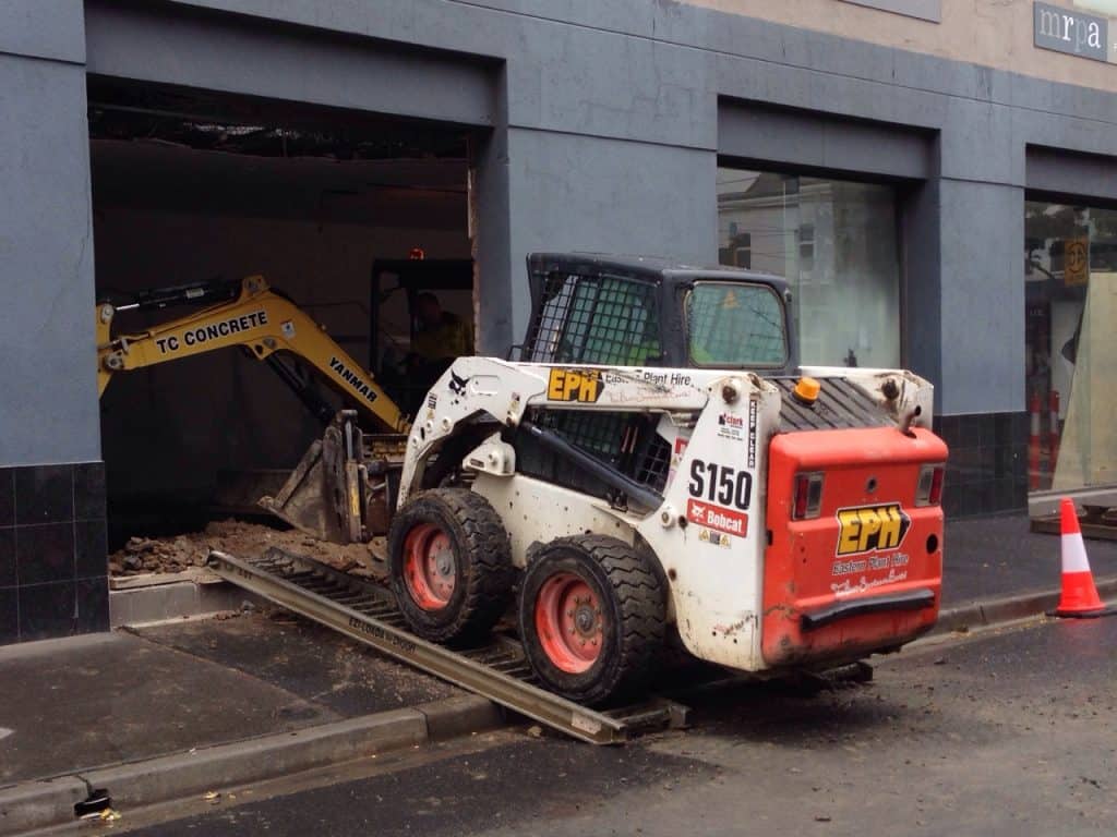 Not often you see them digging a hole inside a building