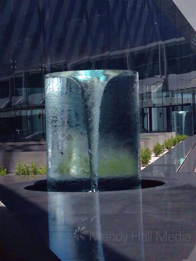 Lovely water features at the departures area of Canberra airport