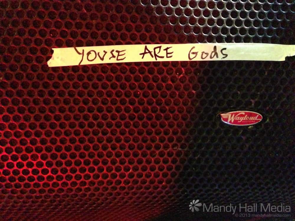 Message on the foldback in a pub in Melbourne
