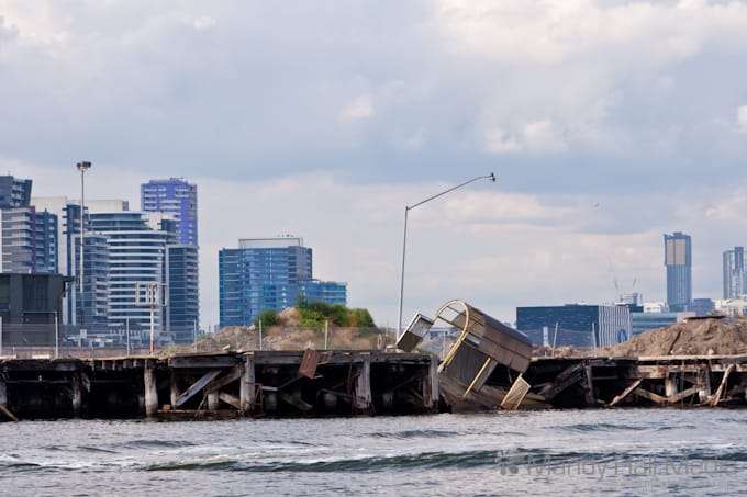 Disintegrating wharf