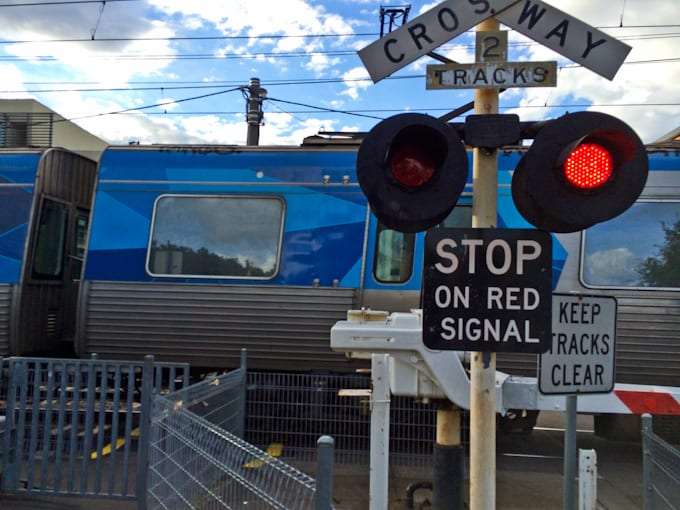 Waiting for the train to pass
