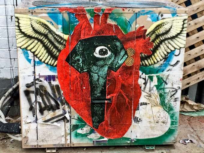 Eye-heart-wings street art