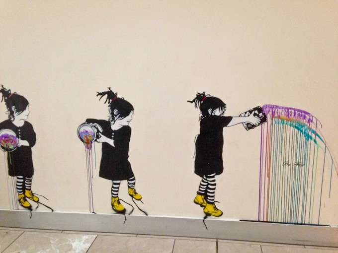 Little girl street art