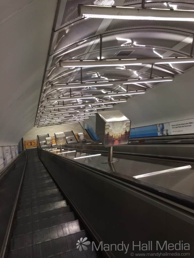Escalators at Parliament train station in Melbourne. I find them extremely creepy for some reason.