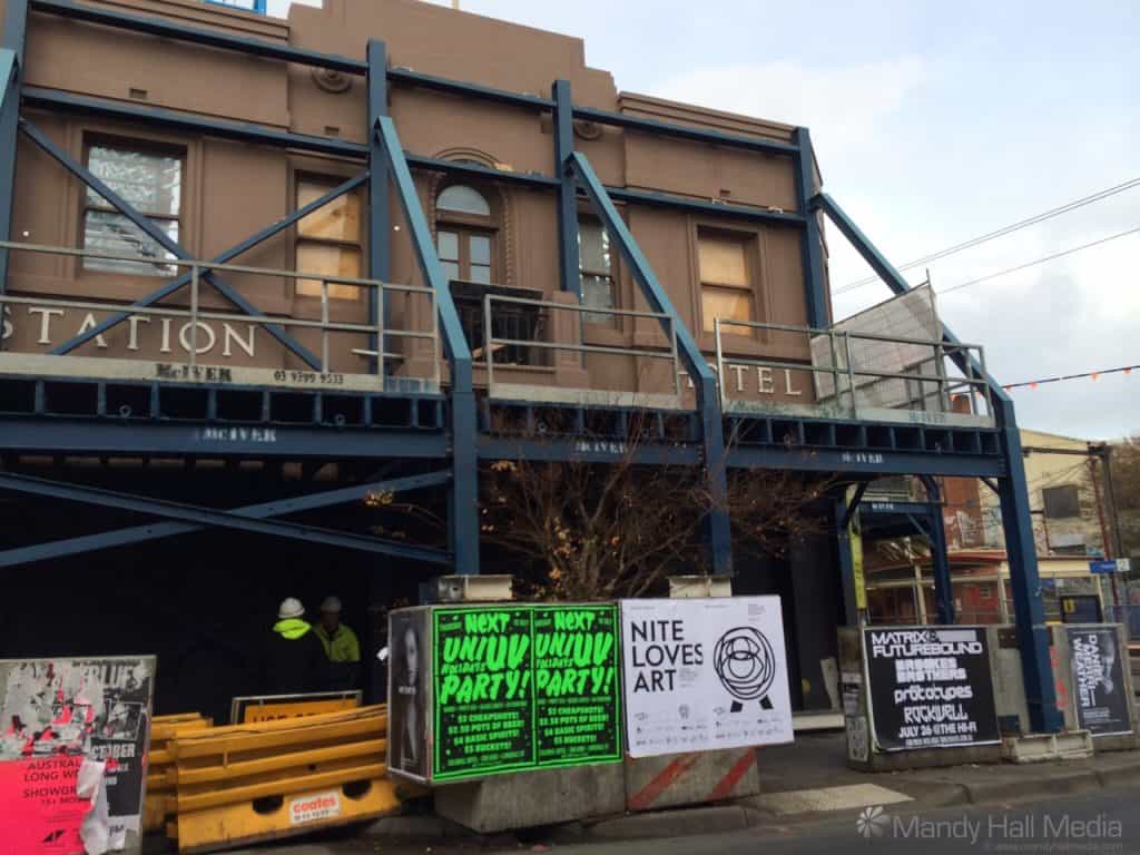 The Station Hotel in Prahran has nearly finished turning into apartments, sadly.