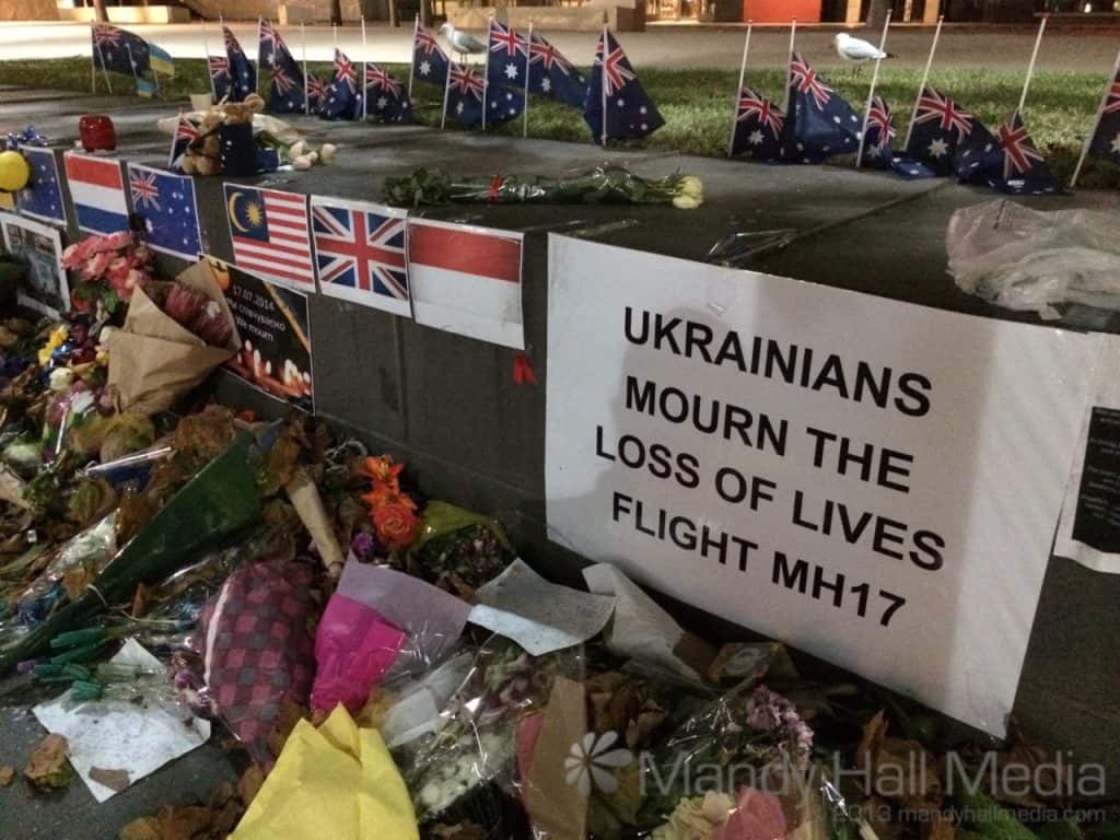 Memorial for MH17 in Melbourne City square
