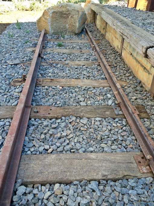 Railway themed garden at Macedon train station