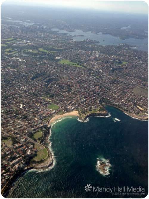 Wedding Cake island from the plane. It’s just off Coogee Beach in Sydney.