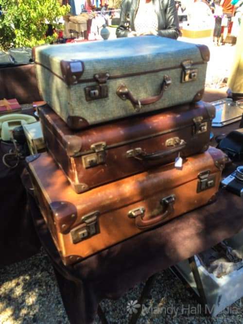 Vintage suitcases at the market
