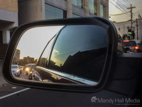 Traffic at sunset