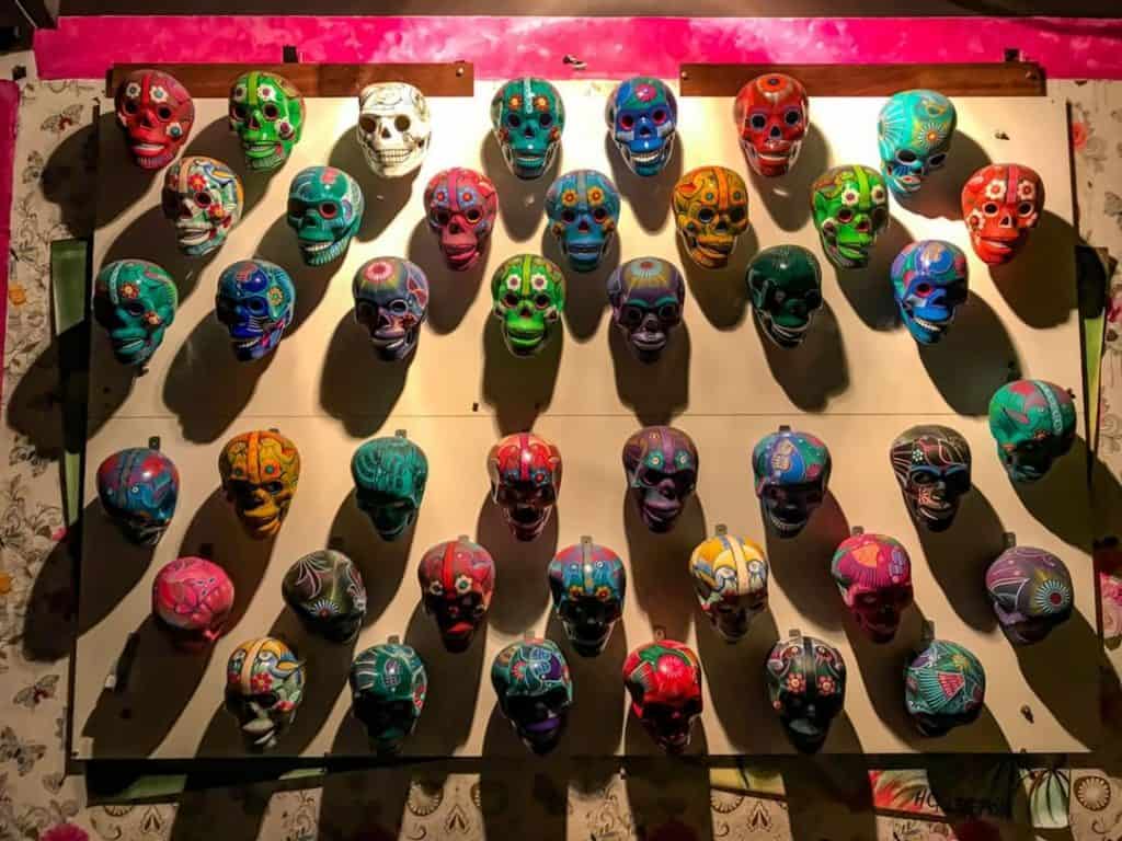 Sugar skulls on the wall