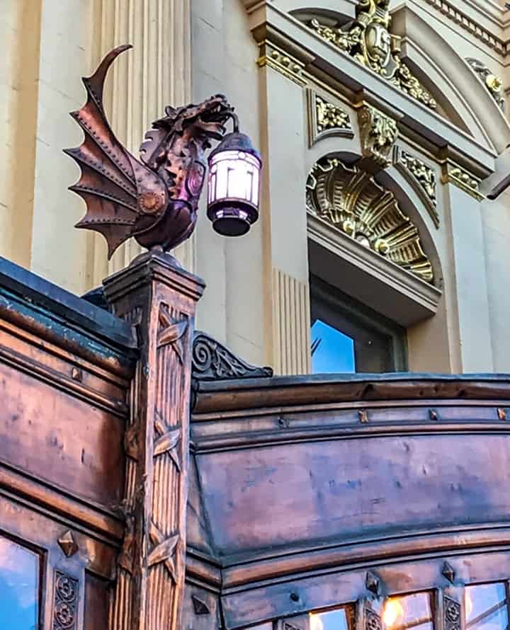 Dragon lantern outside the Princess Theatre for Harry Potter