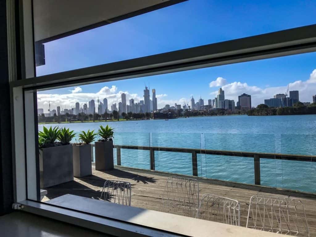 Looking at the city over Albert Park lake