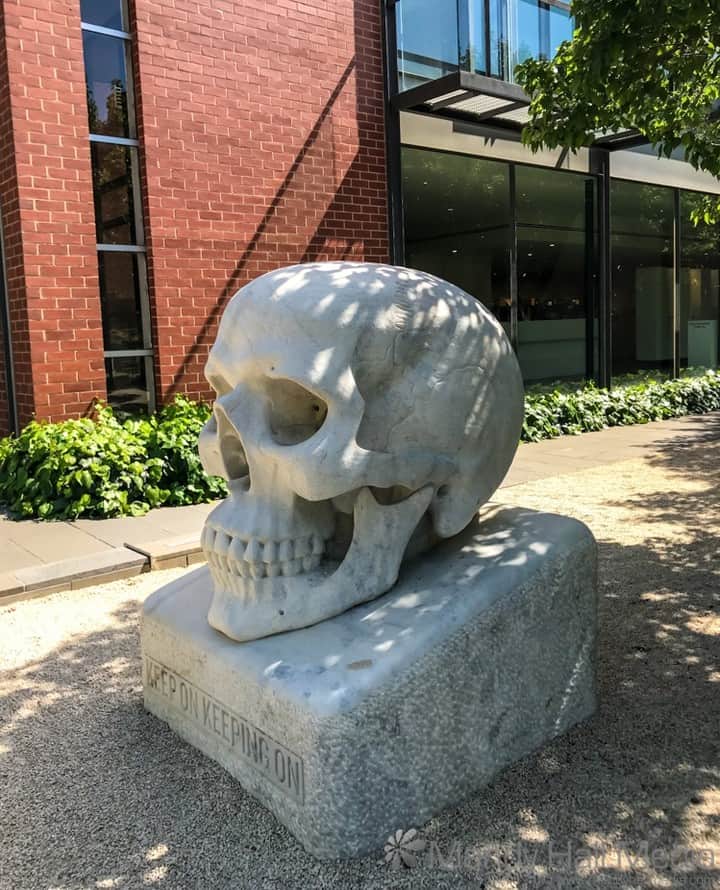Sometimes the dead are more alive than the living, 2017 by Alex Seton outside the gallery in Bendigo