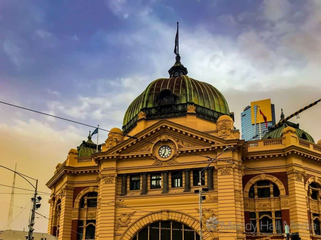 Flinders Street Station in early evening