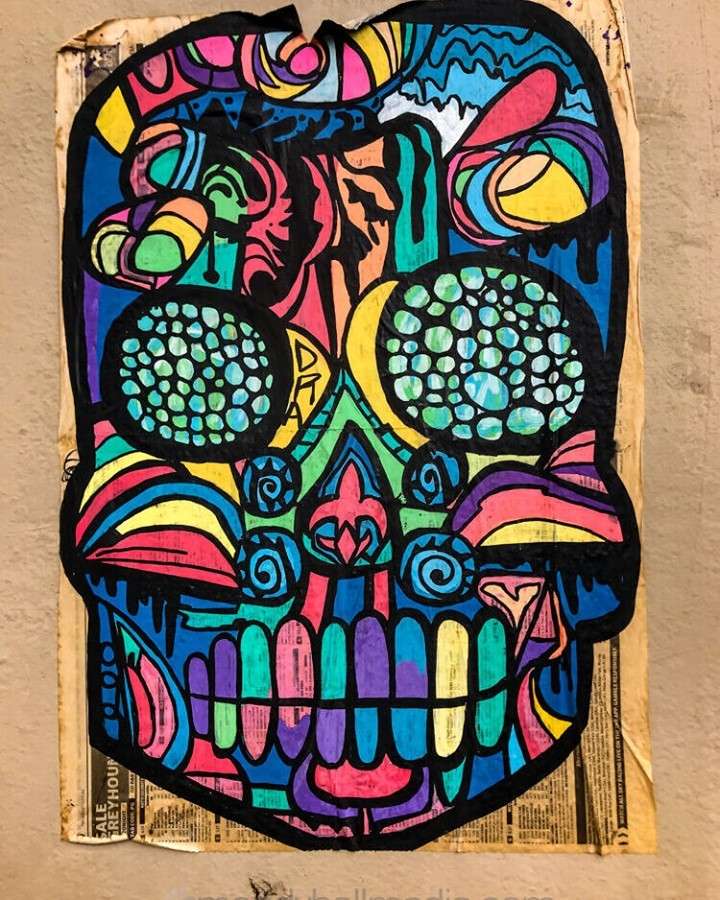 Sugar skull on the wall