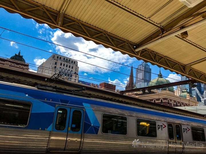 Beautiful day at Flinders St station
